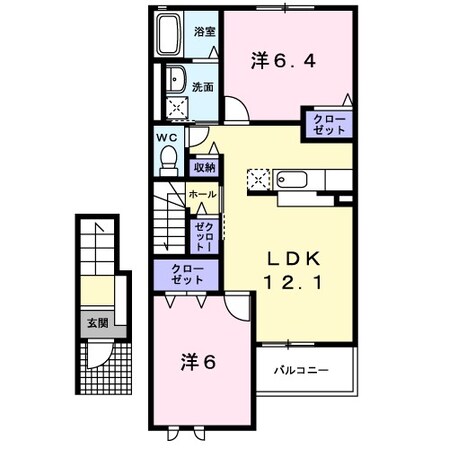 セレッソ弐番館の物件間取画像